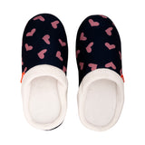 Archline Orthotic Slippers Slip-On – Navy with Pink Hearts Slipper Front Angle