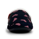 Archline Orthotic Slippers Slip-On – Navy with Pink Hearts Slipper Heel Angle