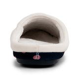 Archline Orthotic Slippers Slip-On – Navy with Pink Hearts Slipper Side Angle