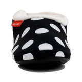 Archline Orthotic Slippers Closed – Black with White Polkadots Slipper Angle View