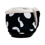 Archline Orthotic Slippers Closed – Black with White Polkadots Slipper Side View