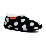 Archline Orthotic Slippers Closed – Black with White Polkadots Slipper Top View