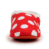 Archline Orthotic Slippers Closed – Red with White Polkadots Slipper Arch View
