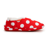 Archline Orthotic Slippers Closed – Red with White Polkadots Slipper Detail Shot