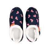 Archline Orthotic Slippers Closed – Navy with Pink Hearts Slipper Front Large