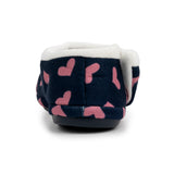 Archline Orthotic Slippers Closed – Navy with Pink Hearts Slipper Rear Angle