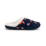 Archline Orthotic Slippers Slip-On – Navy with Pink Hearts Slipper Arch Angle