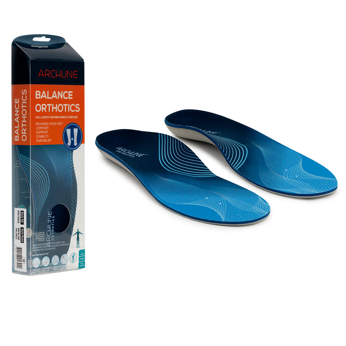 Archline Orthotic Insoles Met Dome – Full Length (Unisex) - Main Image