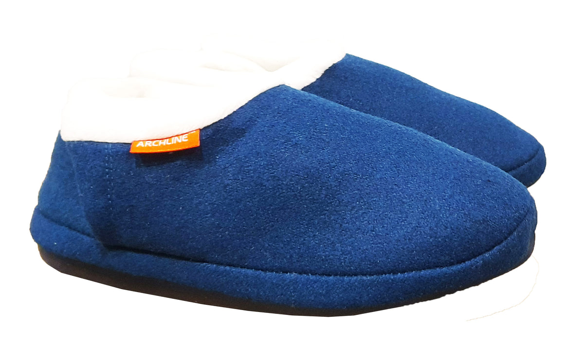 Archline Orthotic Slippers Closed – Dark Blue – Archline Footcare