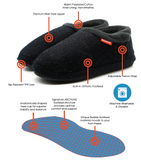 Archline Orthotic Slippers Closed – Charcoal Marl Closed Slipper Diagram