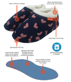 Archline Orthotic Slippers Closed – Navy with Pink Hearts Archline Orthotic Slippers Closed – Navy with Pink Hearts