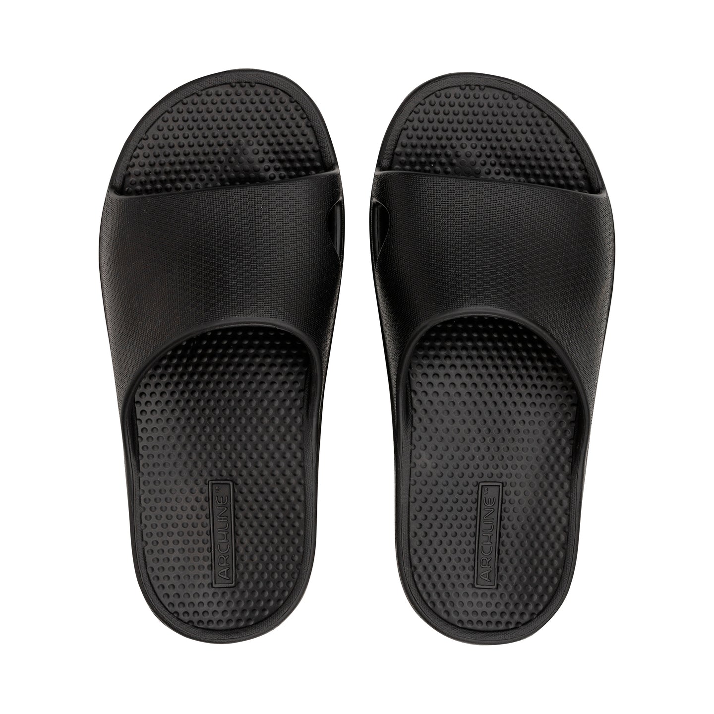 Archline Rebound Orthotic Slides - Black - Foot Pain Plantar Fasciitis ...