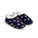 Archline Orthotic Slippers Closed – Navy with Pink Hearts