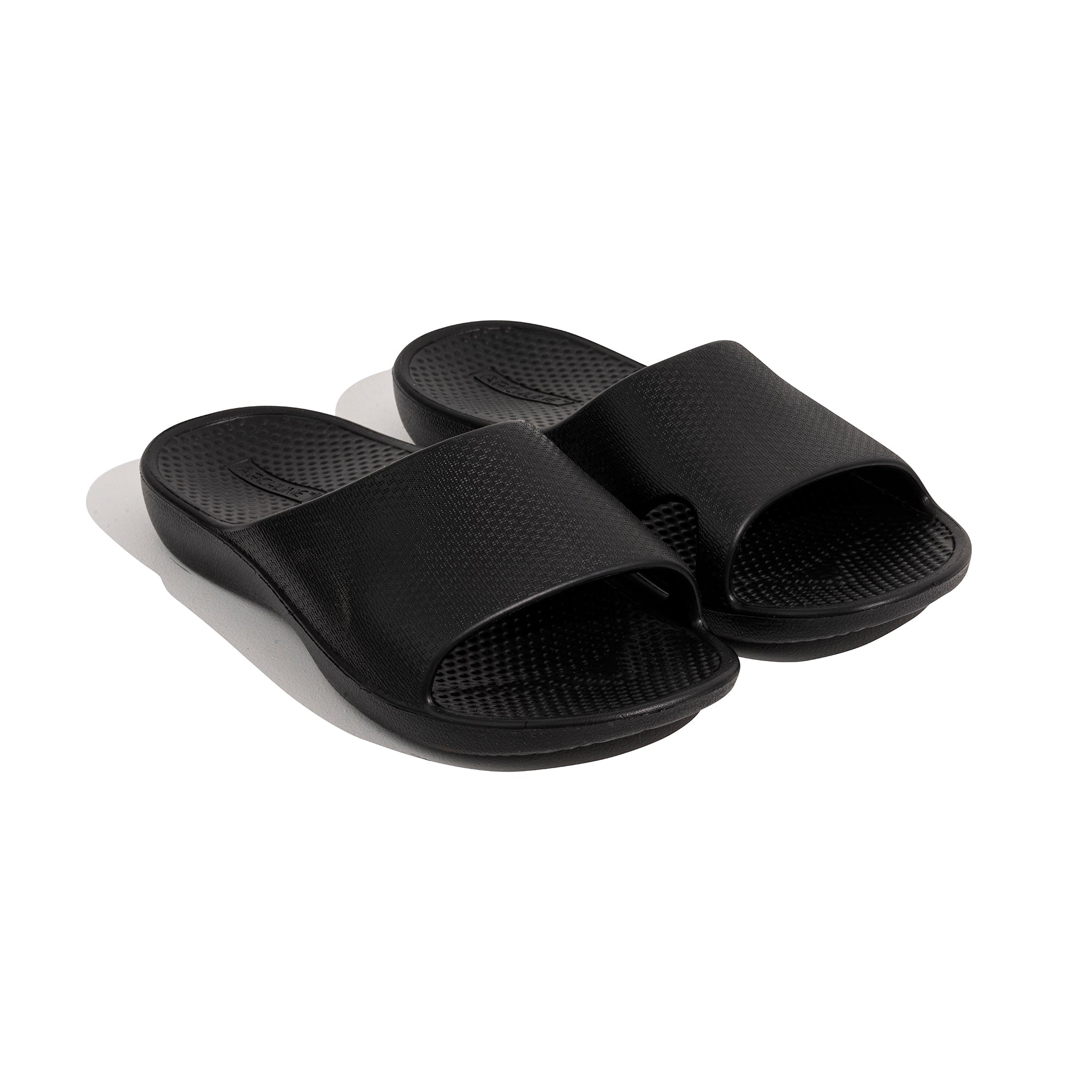 Archline Rebound Orthotic Slides - Black - Foot Pain Plantar Fasciitis ...